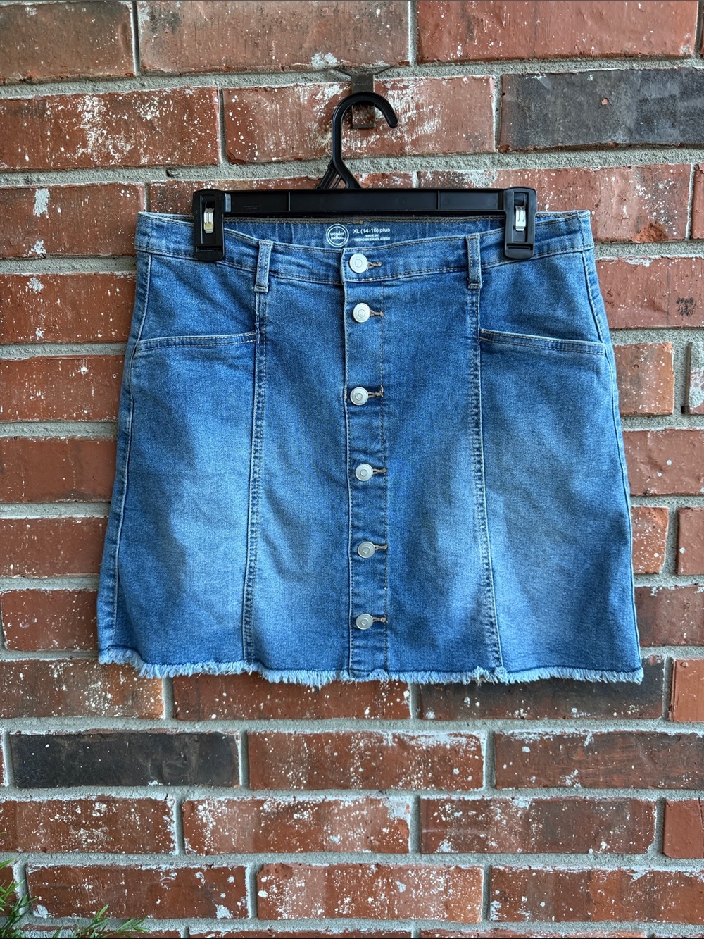 wonder nation Blue Denim Button-Front Mini Skirt